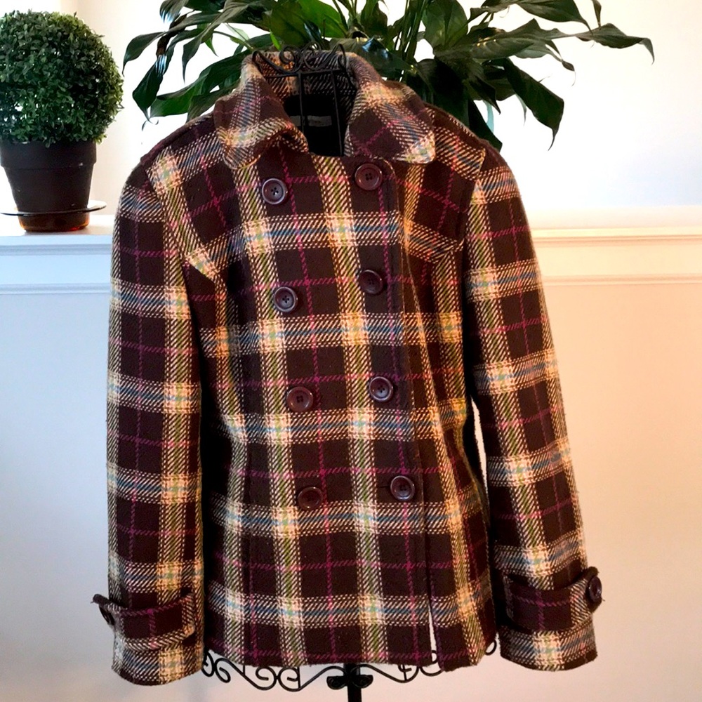 Vintage Plaid peacoat